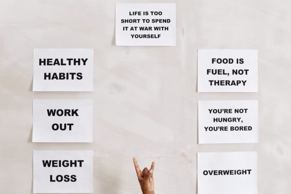 Motivational quotes promoting healthy living, fitness, and wellness habits.
